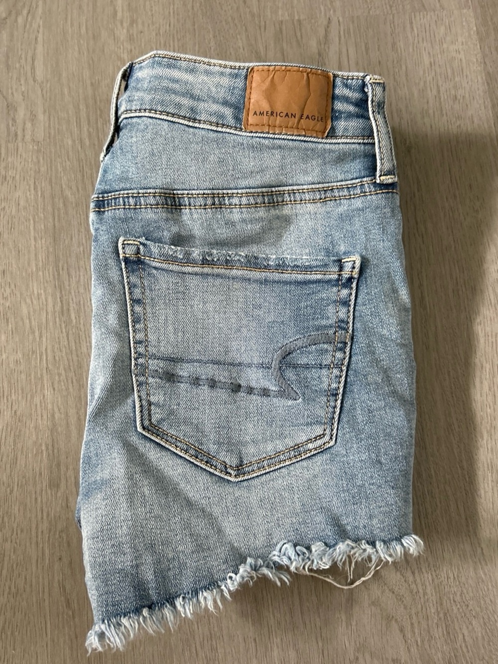 American Eagle Outfitters Light Blue Frayed Denim Shorts